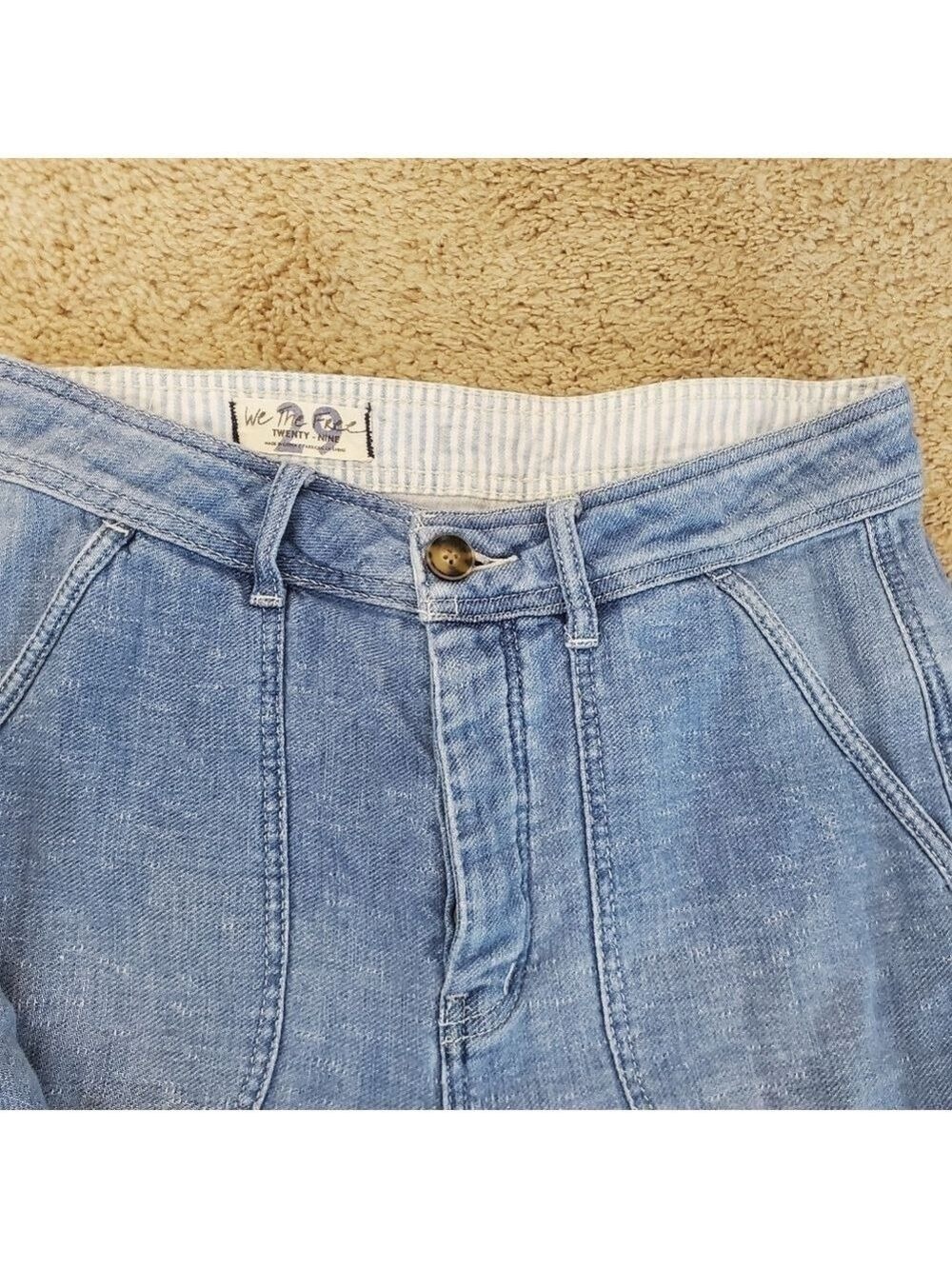 Free People We The Free Skye Relaxed Boyfriend Linen Jeans Size 29 - Picture 10 of 14